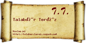 Talabér Teréz névjegykártya